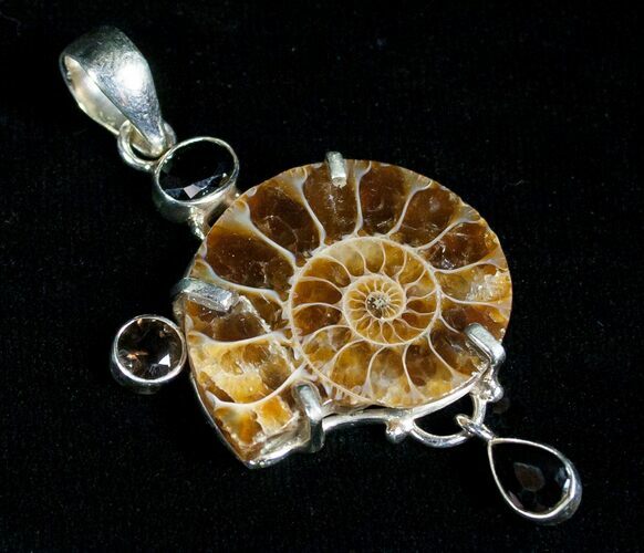 Stylish Sterling Silver Ammonite Pendant #5113